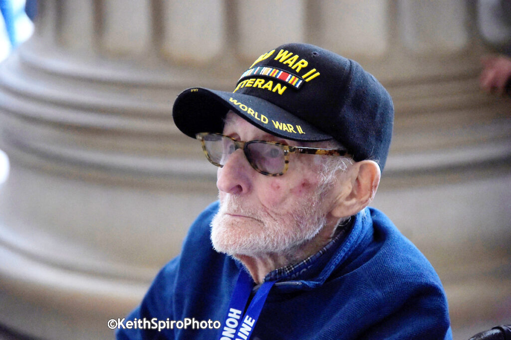 in Life my dad the Navy Veteran seen on Honor Flight Maine in a photo by Keith Spiro